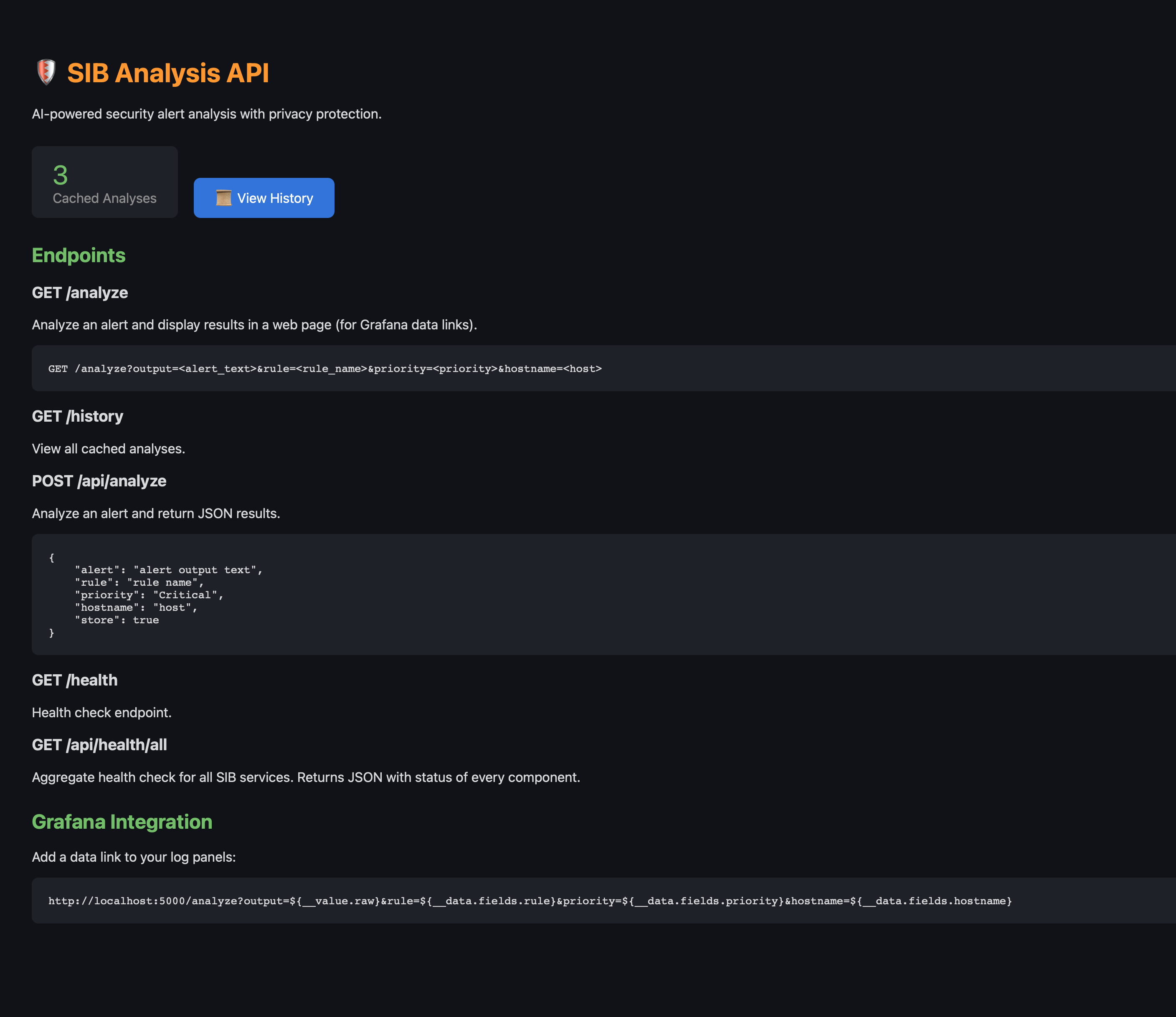 API Home Page